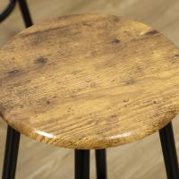 Conjunto de mesa alta de bar y 4 taburetes, mesa alta de cocina con taburetes estilo industrial, marco de metal para salón, marrón rústico - details 7