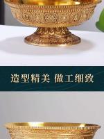 Taza sagrada protectora de cobre puro antiguo dorado estilo tibetano tántrico ocho suministros de Buda auspicioso, taza de agua - details 3