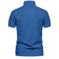 polos hombre manga corta ropa hombre día del padre Verano de alta calidad de algodón transfronterizo bordado de ciervos Polo camiseta de hombre Color sólido solapa Tops básicos de manga corta para hombres - details 4