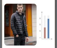 Chaqueta holgada de plumas de ganso blanco, chaqueta ligera con capucha, cuello alto para hombre, corte ajustado con capucha juvenil - details 15