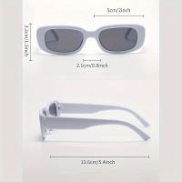 2piezas Gafas de estilo retro cuadradas para mujeres - Blanco y Negro, Montura de policarbonato, Ideal para conducir y leer, Accesorio de moda |   aspecto vintage |   Gafas duraderas - details 3