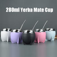 Taza de Yerba Mate de 280ml, viene con 1 pajita de aislamiento portátil, botella de agua de acero inoxidable - details 0