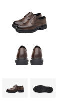 Nuevos zapatos de cuero para hombres Brock vestido zapatos de cuero marrón estilo británico realzando los zapatos de cuero de negocios hombres - details 11