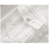 Chaqueta De Denim Blanco Para Mujer Estilo Casual Corta Simplicidad Chaqueta Mujer Veste Femme Streetwear Basicas Otoño Invierno - details 4