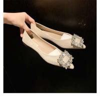 Los zapatos de boda de tacón bajo, cómodos, antideslizantes y con punta de diamante de agua perla para mujer, bailarinas - details 2