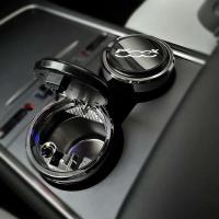 Nuevo Cenicero de espejo negro para coche tipo empuje para piezas de automóvil Fiat 500 - details 0