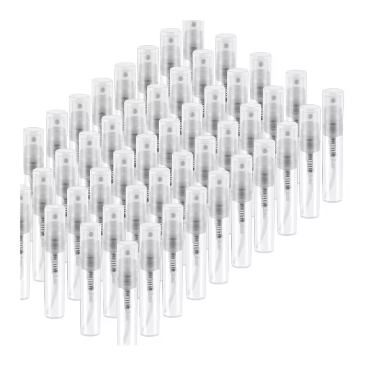 Atomizador de Perfume desechable, botella de plástico transparente, pulverizador de fragancia portátil, 50 piezas, 3Ml - 1