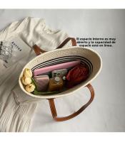 Bolso de Paja Grande para Mujer Estilo Nuevo, Capacidad de Bolso de Playa, Bolso de Hombro Único, Bolso de Paja para Mujer - details 6