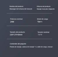 Pistola de Masaje Muscular MUKASI, Masajeadora Cervical y de Espalda, 4 Niveles Ajustables, 4 Cabezas de Masaje, Carga Tipo-C, Pistola de Masaje Profesional para Aliviar Dolor Muscular - details 19