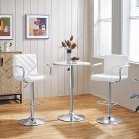 Juego de 2 Taburetes de Bar Altura Ajustable 92-113,5cm Sillas de Bar Asientos Giratorios Diseño Moderno Taburetes Altos Negro - details 18