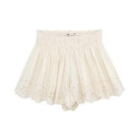 BUNO-Mujeres Verano Moda Bordado Hueco Camisola Top + Pantalones Cortos Dos Piezas Playa Vacaciones Cintura Alta Blanco Pantalones Cortos Conjunto - details 5