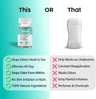DEOS Suplemento de desodorante interno Desodorante para todo el cuerpo Apoyo para la salud, la desintoxicación y la digestión de la piel intestinal - Control natural de olores - details 6