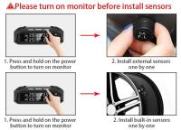 Sensor de E-ACE para coche TPMS, sistema inteligente de monitoreo de presión de neumáticos de 8bar para vehículos con 4 sensores, reloj electrónico, pantalla LCD - details 16