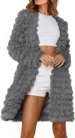 Nueva chaqueta de piel artificial de otoño e invierno, abrigo largo de piel con apertura frontal a la moda - details 2
