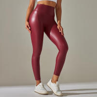 Leggings de PU para mujer, pantalones de cintura alta, elásticos - details 7