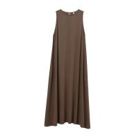 Chaleco sencillo de cuello redondo sin mangas, falda larga, falda midi. - details 5