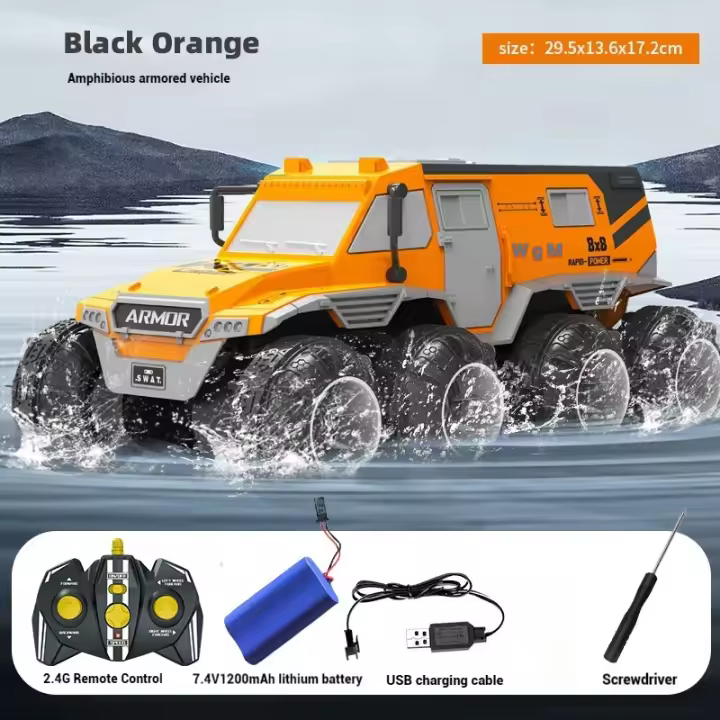 Coches anfibios RC 8WD, camión de Control remoto de 2,4G, vehículos blindados impermeables todoterreno, regalos para el Día de los niños, juguetes para niños - 1