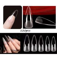 120 unidades/bolsa punta de ataúd juego completo de uñas postizas transparentes presión Artificial bailarina larga - details 10