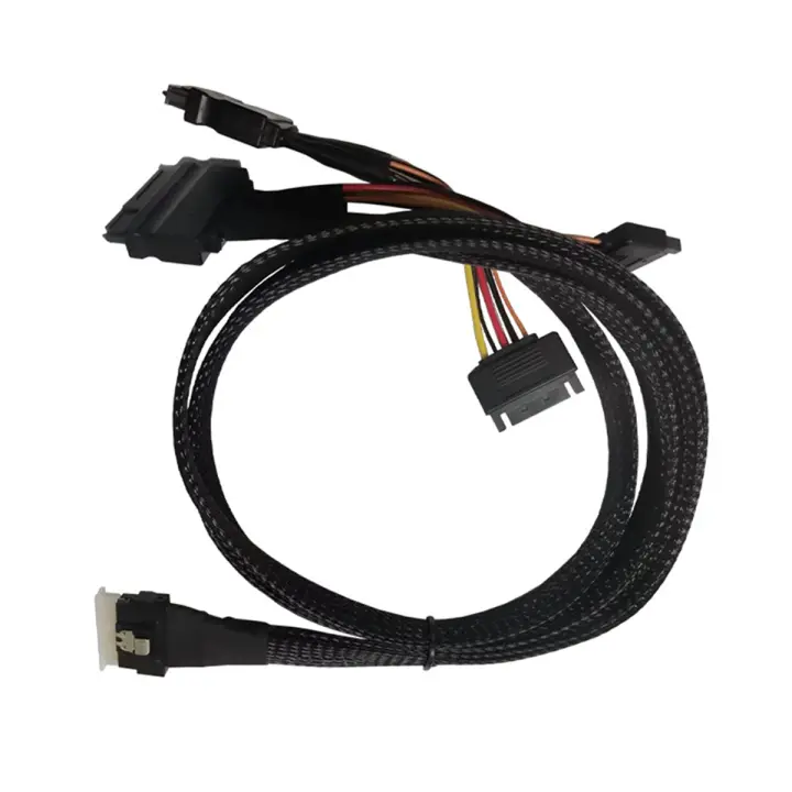 Cable de disco duro SFF8654(8I) Slim SAS a 2SFF8639 NVMe U.2, accesorios de disco duro multifuncionales - 1