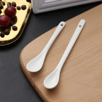 Mini cucharas de porcelana de cerámica para cocina, té, café, azúcar, postre, helado, cubiertos de cerámica, cuchara de mango largo, 1 pieza - details 6