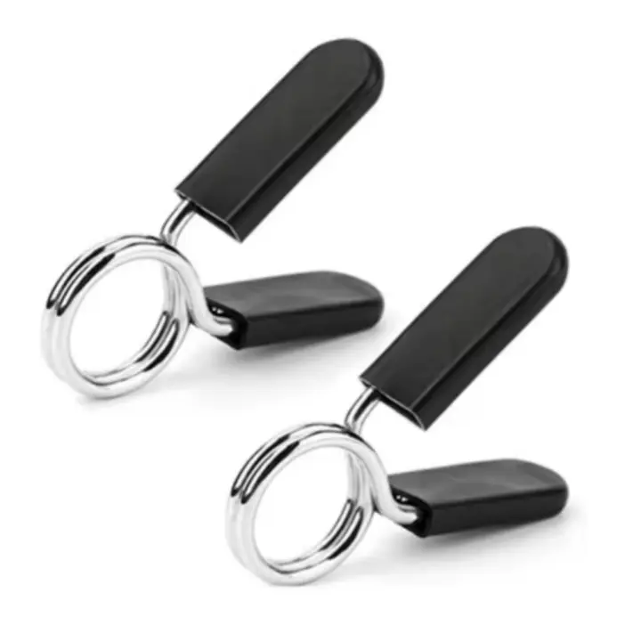 Clips para mancuernas de gimnasio, protección de seguridad antiaflojamiento, Clips para Collar de resorte, barra de mancuerna estable, abrazadera de bloqueo, barra trampa, 1 par - 1