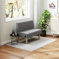 Sofá de 2 Plazas con 2 Puertos USB Tapizado en Panal Sofá de Salón sin Reposabrazos con 1 Puerto Tipo-C y Patas de Madera de Caucho Carga 240 kg 110x60x85 cm Amarillo - details 10