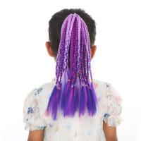 Caja sintética trenzada cola de caballo elástica Hip-hop niñas trenzas sucias banda de goma gradiente coloridas pelucas con lazo para niños/adultos - details 6