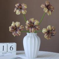 5 piezas de tulipanes artificiales de tacto real, hechos a mano, realistas, ramo de tulipanes de simulación, hermosos tulipanes falsos, decoración de cumpleaños - details 3