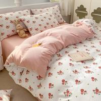 Conjunto de Cama Floral Retro Coreano Sábanas de Algodón Lavado 100%, Funda de Edredón Suave, Funda de Almohada - details 23