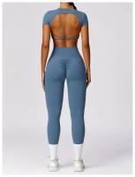 Traje de Yoga de Espalda Descubierta Deportivo para Mujeres Ropa de Fitness de Secado Rápido - details 3