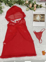 Lencería yukata de encaje, camisón sexy de encaje de malla transparente con abertura frontal y tirantes - details 25