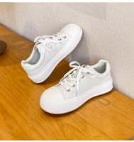 Pastel de queso nueva tendencia color coincidencia plataforma casual tablero zapatos versátil aumento de altura cabeza redonda zapatos blancos - details 29