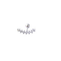 2 uds corona de circonia cúbica tragus stud piercing conch, stud de cartílago de hélice pendiente de cristal joyas oído perforación 16g de acero inoxidable - details 11