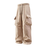 Pantalones informales de movimiento para hombre, pantalón Cargo transpirable, a la moda urbana, holgados, lisos, de pierna ancha, rectos, para primavera y otoño - details 3
