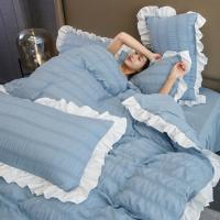 Funda de almohada con volantes de Color caramelo Simple, funda de almohada de princesa de estilo nórdico suave, toalla de almohada cómoda de 48x74cm para dormitorio de niñas, 2 uds. - details 5