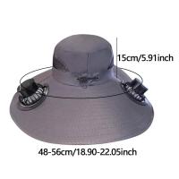 Sombrero de cubo con ventilador para exteriores para hombres y mujeres de ala ancha con 2 ventiladores solares - details 5