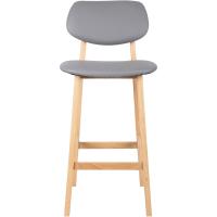 Silla de diseño de madera blanca con cuero artificial - details 11