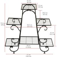 Soporte de Hierro para Plantas Estantería de 6 Niveles para Macetas Decoración de Flores para Exterior e Interior Muebles y Organización - details 1