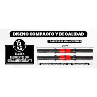 Juego de Mancuernas Ajustables 4 en 1 con Barra Recta de Conexión, Discos