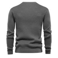 Suéter de punto para hombre, camiseta informal de manga larga con cuello redondo y ajuste holgado - details 26