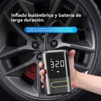 Inflador de neumáticos compresor de aire portátil - bomba de aire del coche, 150 PSI bomba de aire eléctrica recargable para coches, motos, bicicletas, bicicletas de bola, con manómetro digital, luz LED, fuente de alimentación móvil - details 14