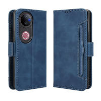 Funda de cuero con tapa para Vivo V50, V50 Lite, billetera con ranuras para múltiples tarjetas, funda de cuero magnética de PU. - details 6