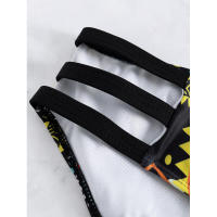 Traje de baño de dos piezas con lazo cruzado frontal para mujer, traje de baño de bikini sexy estampado de estilo étnico - details 21