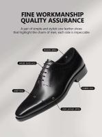 Zapatos marrones de los hombres de la boda del partido del cordón clásico del zurriago de lujo original vendedor caliente - details 9