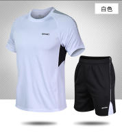 Traje deportivo informal de verano para hombre, pantalones y mangas cortas transpirables de secado rápido, holgados para correr - details 8