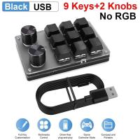9 Keys 2 Knobs ro Custom Gaming Keyboard Knob Programmable One-handed nical Keypad Hotswap ropad for PS Draw - details 0