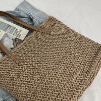 Bolso de ratán tejido para mujer, bolsa de hombro de gran capacidad para vacaciones en la playa, informal, a la moda - details 37