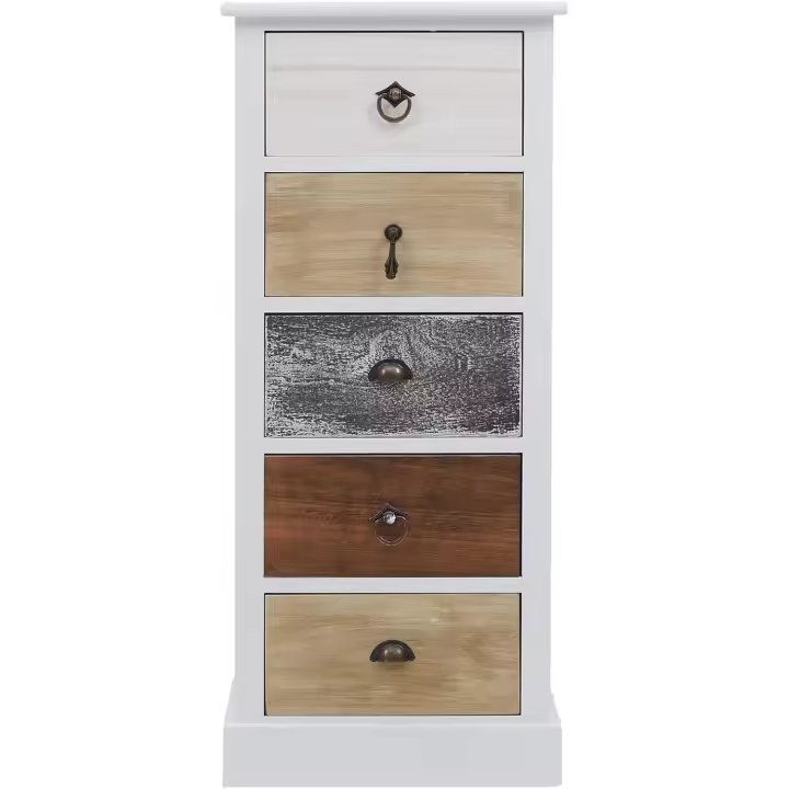 Cajonera, Madera, Bianco, 84x37x27 cm - 1