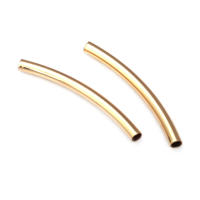 20 piezas, 25MM, 30MM, 35MM, 18K, Color dorado, latón, pulseras arqueadas lisas, tubo, suministros para fabricación de joyas, accesorios Diy - details 14