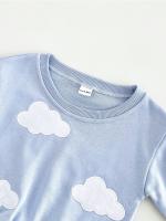 Conjunto de dos piezas de suéter con parche de nube para niños y niñas recién nacidos versión coreana de pantalones casuales de manga larga de otoño para bebés - details 8